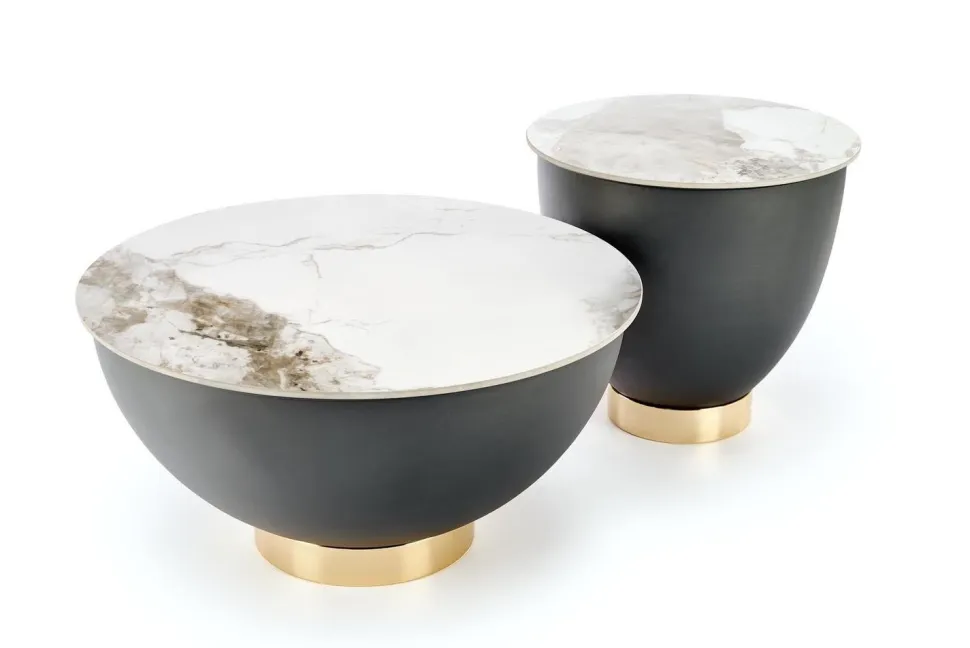 Stolik kawowy Moonshine L biały marmur/