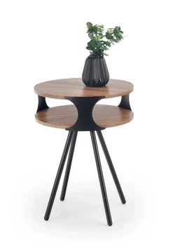 Stolik kawowy Nabul czarna / ciemny dąb