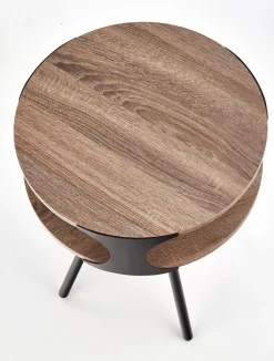 Stolik kawowy Nabul czarna / ciemny dąb