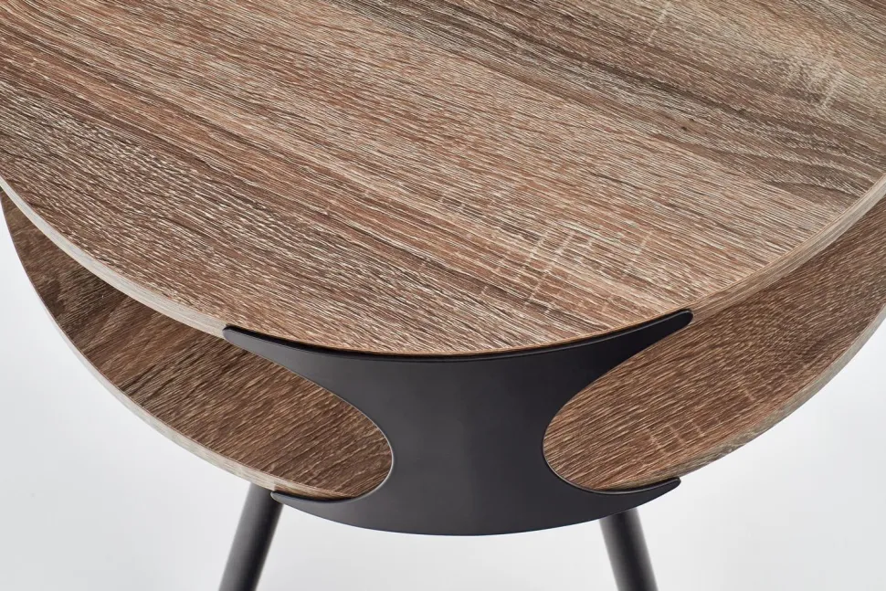 Stolik kawowy Nabul czarna / ciemny dąb