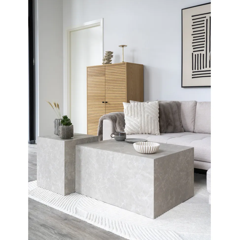 Stolik kawowy Prague 60x80cm szary marmur