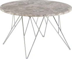 Stolik kawowy Prunus 80cm marmur szary/chrom