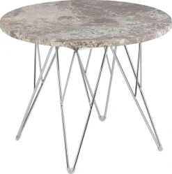 Stolik kawowy Prunus 55cm marmur szary/chrom