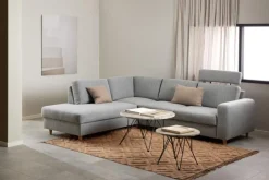 Stolik kawowy Prunus 80cm marmur szary/czarny