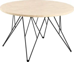 Stolik kawowy Prunus 80cm trawertyn/czarny