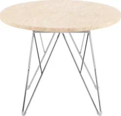 Stolik kawowy Prunus 55cm trawertyn/chrom