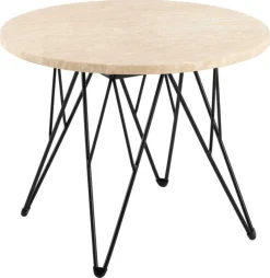 Stolik kawowy Prunus 55cm trawertyn/czarny