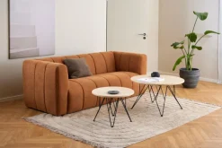 Stolik kawowy Prunus 55cm trawertyn/czarny