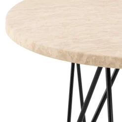 Stolik kawowy Prunus 55cm trawertyn/czarny