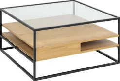 Stolik kawowy Randolf szkło/dąb