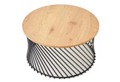 Stolik kawowy Rewal dąb złoty/ czarny