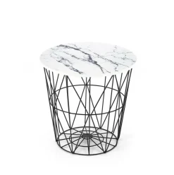 Stolik kawowy Rissa czarny/biały marmur