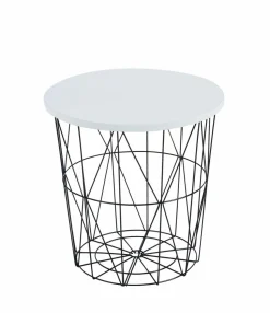 Stolik kawowy Salvatore biały/czarny stelaż