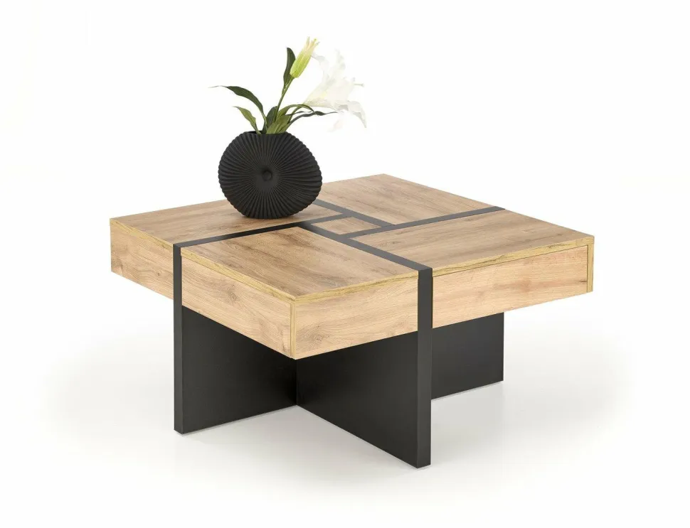 Stolik kawowy Sisel dąb craft/czarny