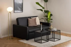 Stolik kawowy Strington 40x40cm marmur czarny