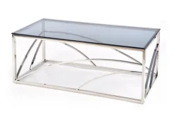 Stolik kawowy Taman srebrny, szkło -
