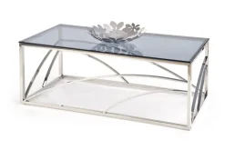 Stolik kawowy Taman srebrny, szkło -