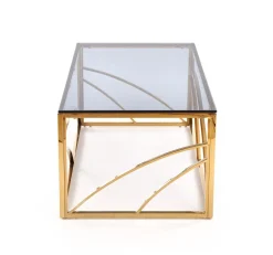 Stolik kawowy Taman złoty, szkło -
