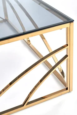 Stolik kawowy Taman złoty, szkło -