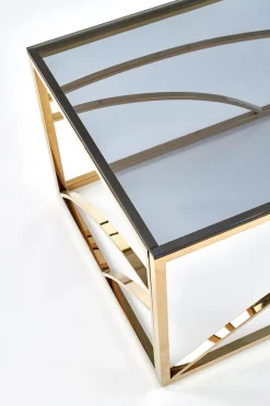 Stolik kawowy Taman złoty, szkło -