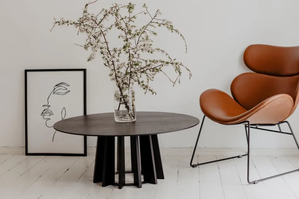 Stolik kawowy TAVLE czarny dąb