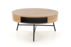 Stolik kawowy Woodel dąb złoty/czarny