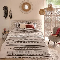 Stolik Kumi etniczy kremowy/czarny