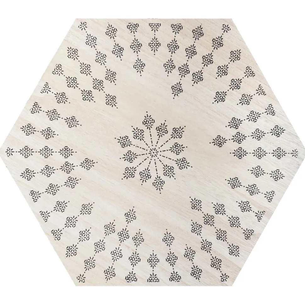 Stolik Kumi etniczy kremowy/czarny