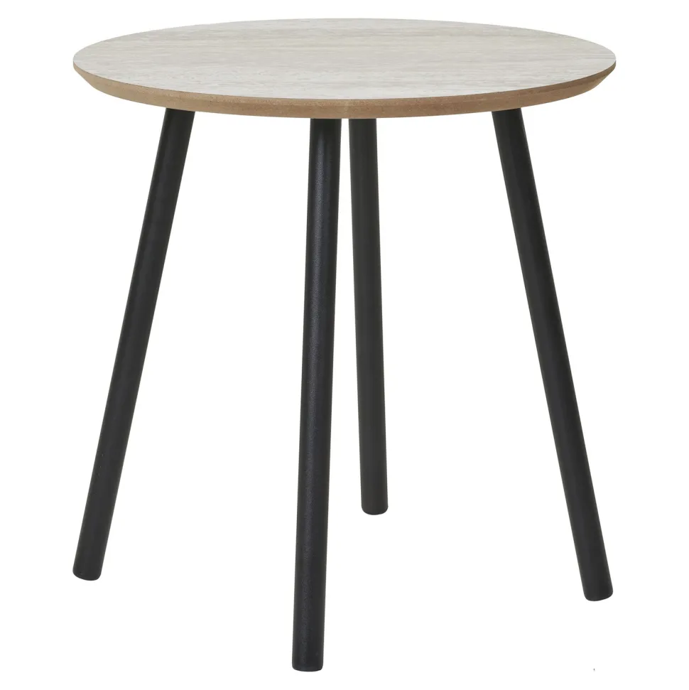 Stolik pomocniczy Aalst 40cm trawertyn/ czarny