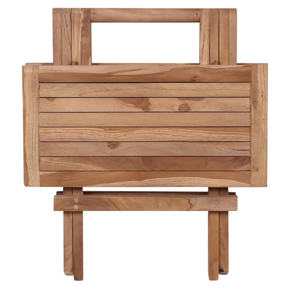 Stolik pomocniczy Bilbao 50x50cm naturalny tekowy