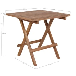 Stolik pomocniczy Bilbao 50x50cm naturalny tekowy