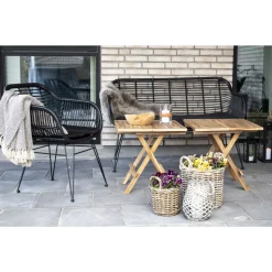 Stolik pomocniczy Bilbao 50x50cm naturalny tekowy