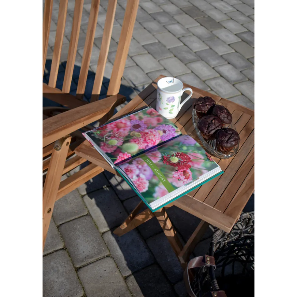 Stolik pomocniczy Bilbao 50x50cm naturalny tekowy