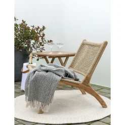 Stolik pomocniczy Bilbao 50x50cm naturalny tekowy