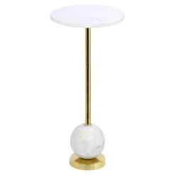 Stolik pomocniczy Salo marmur/złoty