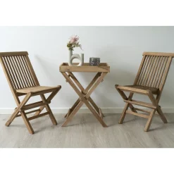 Stolik z tacą Ronda tekowy 29x39cm