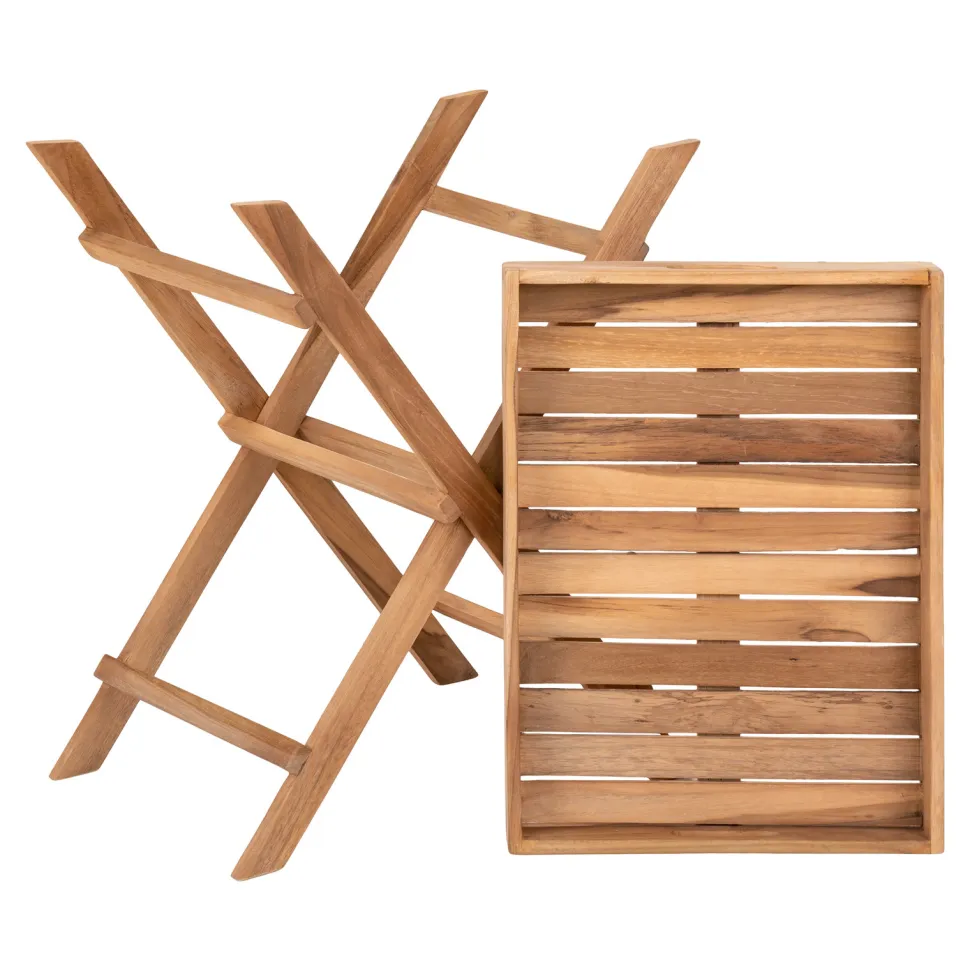 Stolik z tacą Ronda tekowy 29x39cm