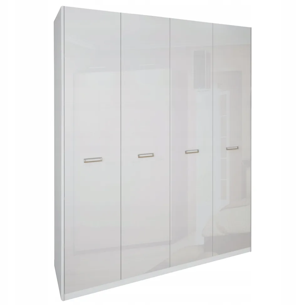 Szafa 4 drzwiowa Bella biały połysk