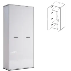 Szafa 2 drzwiowa Bella biała połysk