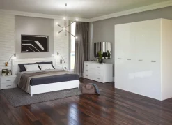 Szafa 4 drzwiowa Bella z lustrami biała połysk