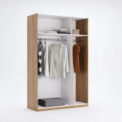 Szafa Matle 3 drzwi z lustrem dąb/szary