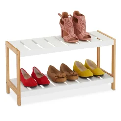 Szafka na buty Giselda bambusowa biała