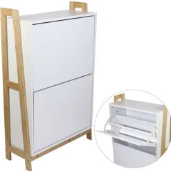 Szafka na buty Kopenhaga biała/naturalna