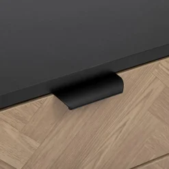 Szafka nocna Chevron z efektem naturalnego drewna