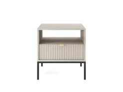 Szafka nocna Delicious ryflowana kaszmir czarne nogi