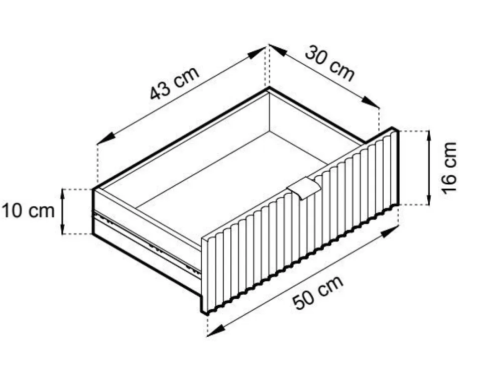 Szafka nocna Delicious ryflowana biała