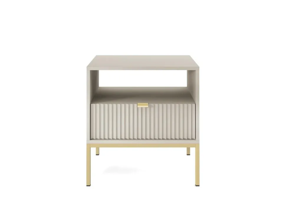 Szafka nocna Delicious ryflowana kaszmir złote nogi