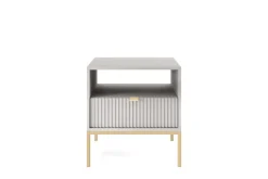 Szafka nocna Delicious ryflowana szara
