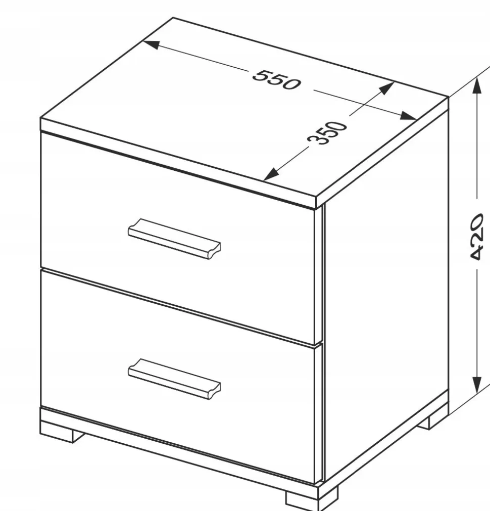 Szafka nocna Della szara