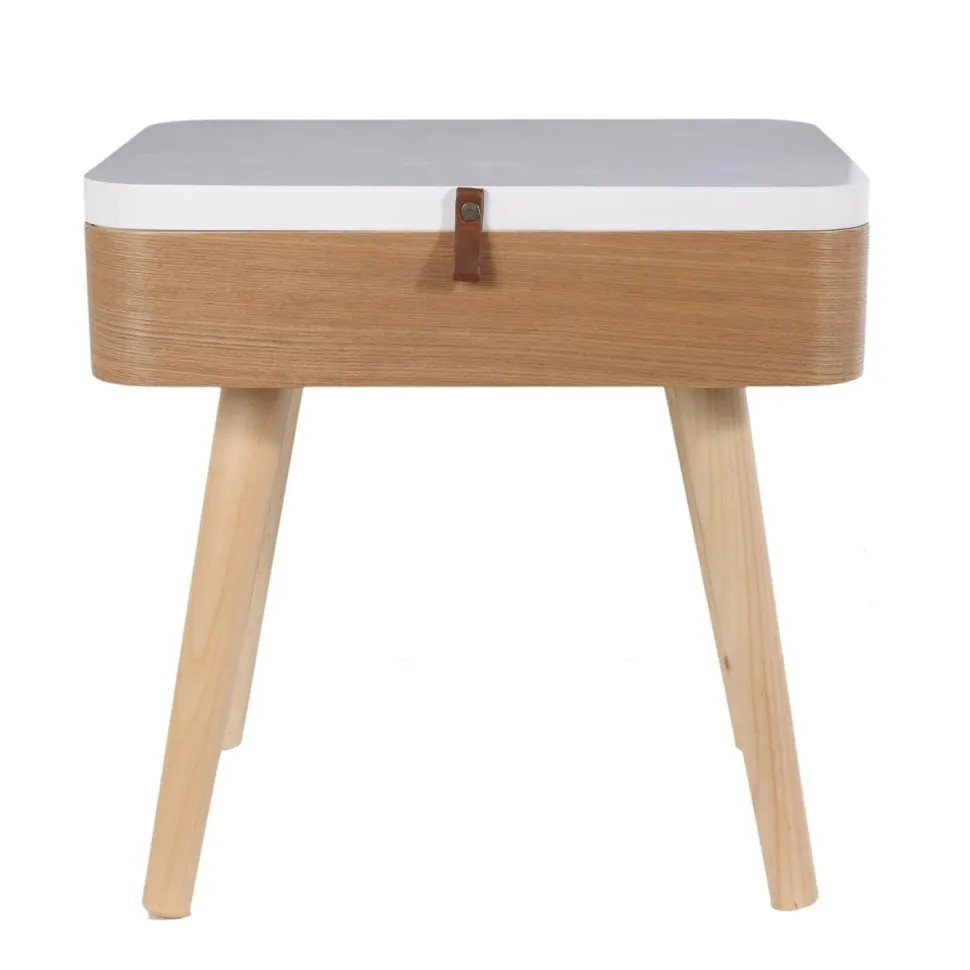 Szafka nocna Elin biała/ naturalna